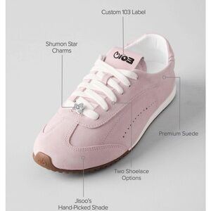 ALO Yoga Pink Suede Sneakers with Star Charm